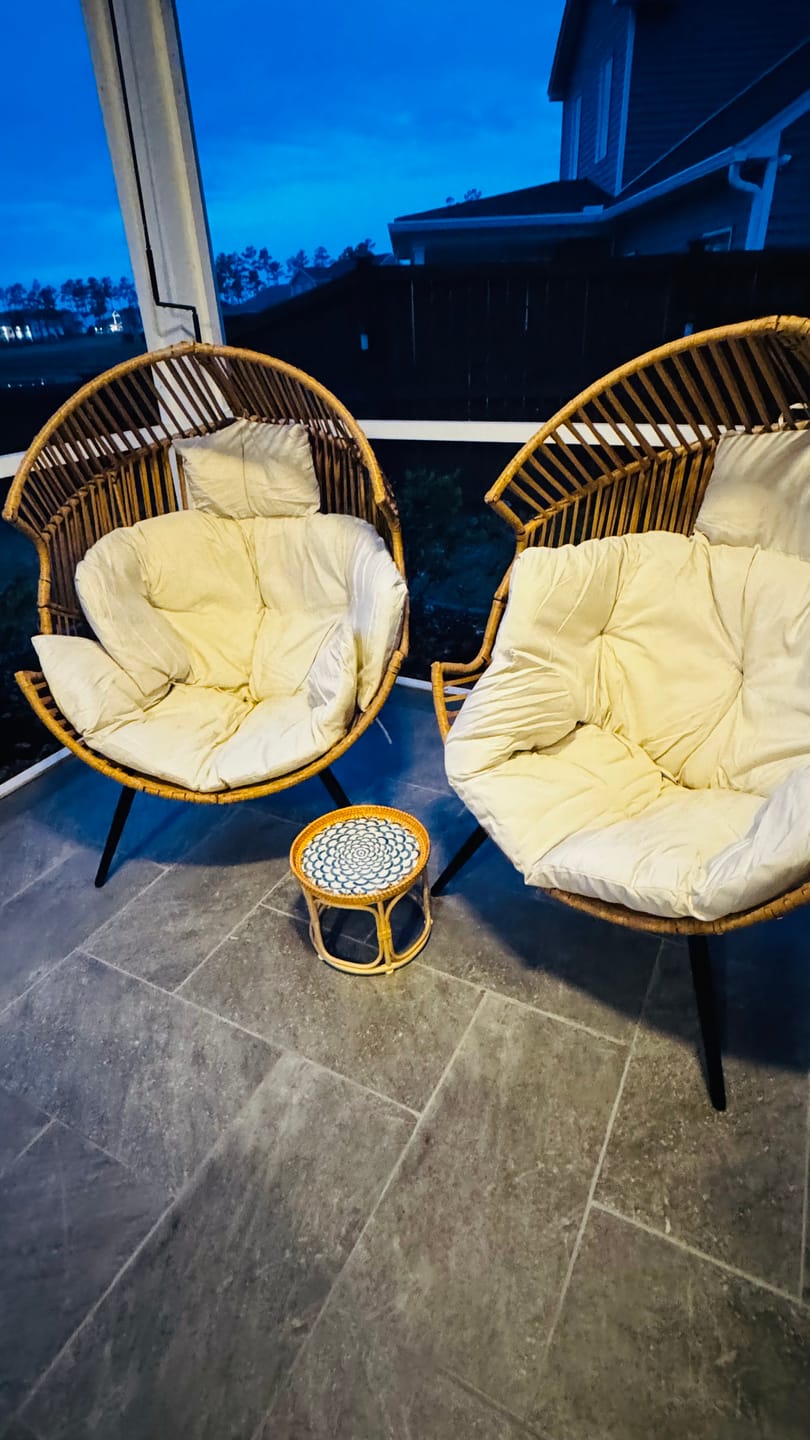 Customer photo review of Bloom Rattan Table Set