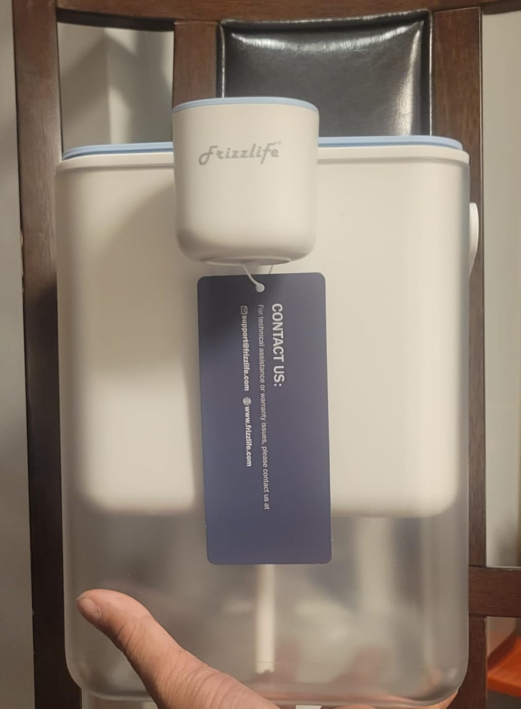 Customer photo review of Frizzlife 400-Gallon Electric Water Filter Dispenser with 2 Filters (8-Stage Filtration),Reduce 99.89% of Lead,6 Months Rechargeable Water Pitcher, BPA-Free Instant Countertop Water Filter System,MD40