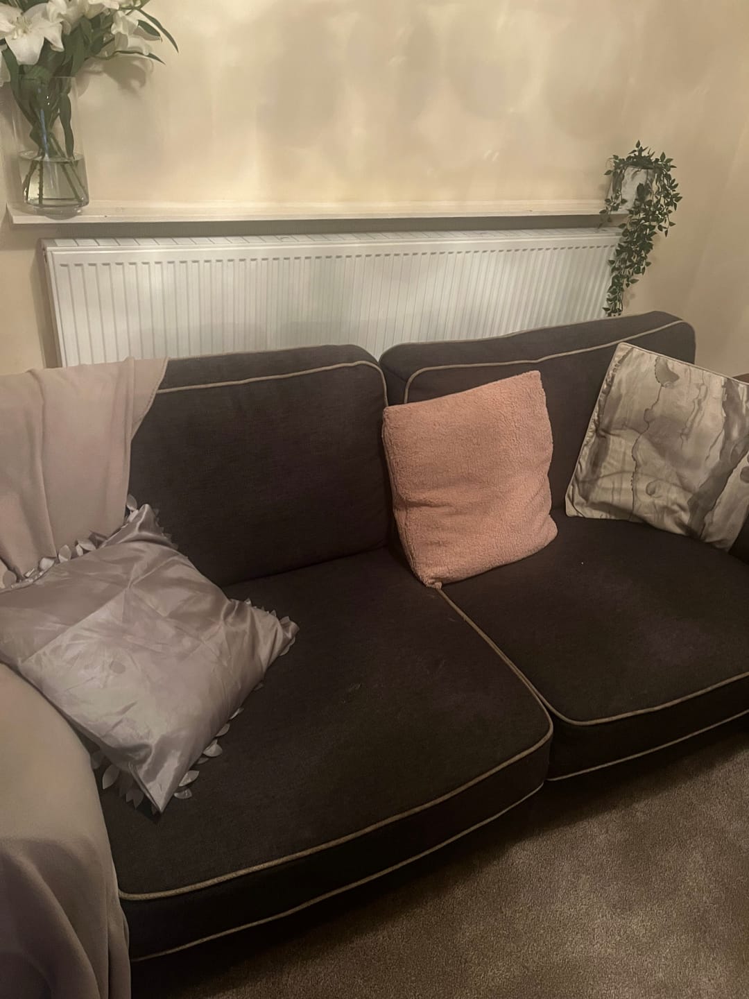 Customer photo review of 3 Seater Sofa Cover - Charcoal, Microfibra