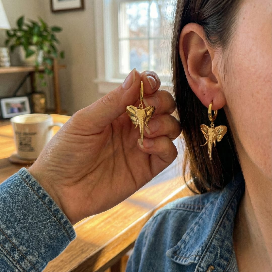 Customer photo review of Ivory Glint Earrings