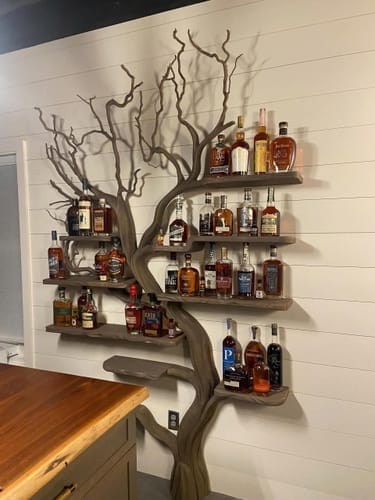 Customer photo review of Rustic Corner Wall Shelves – Natural Live Edge Wood Floating Shelf for Candles and Plants