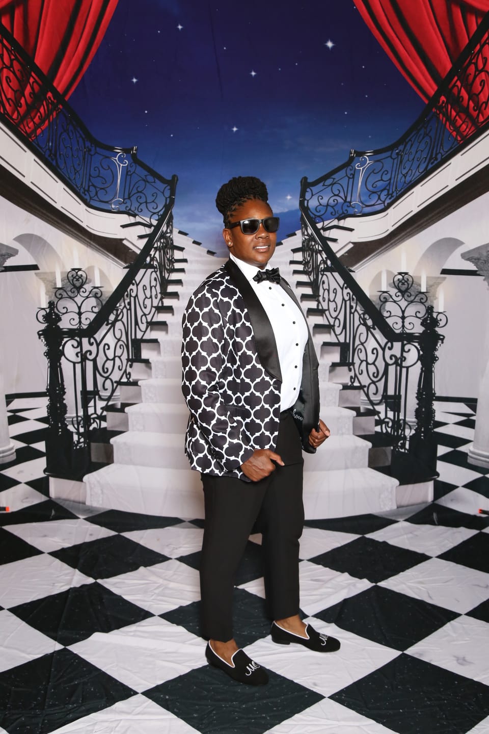 Customer photo review of Black Tie Photo Backdrop
