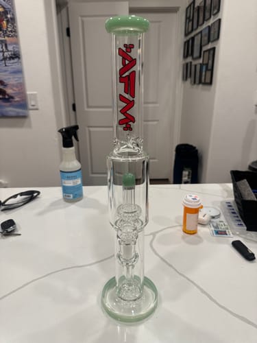 Customer photo review of 18" AFM Glass Double Shower Straight Tube Bong