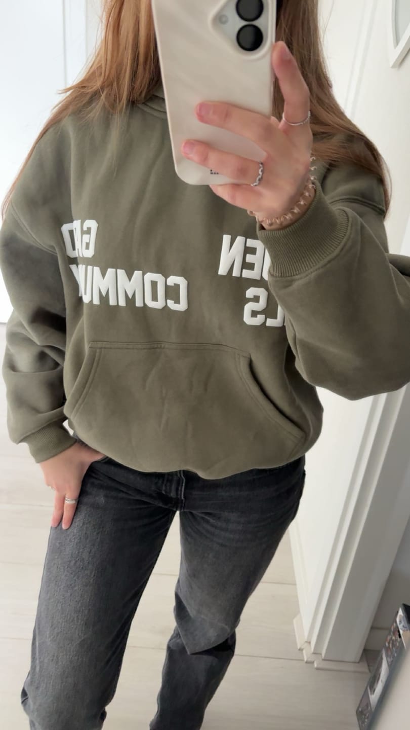 Customer photo review of GATED COMMUNITY HOODIE SAGE