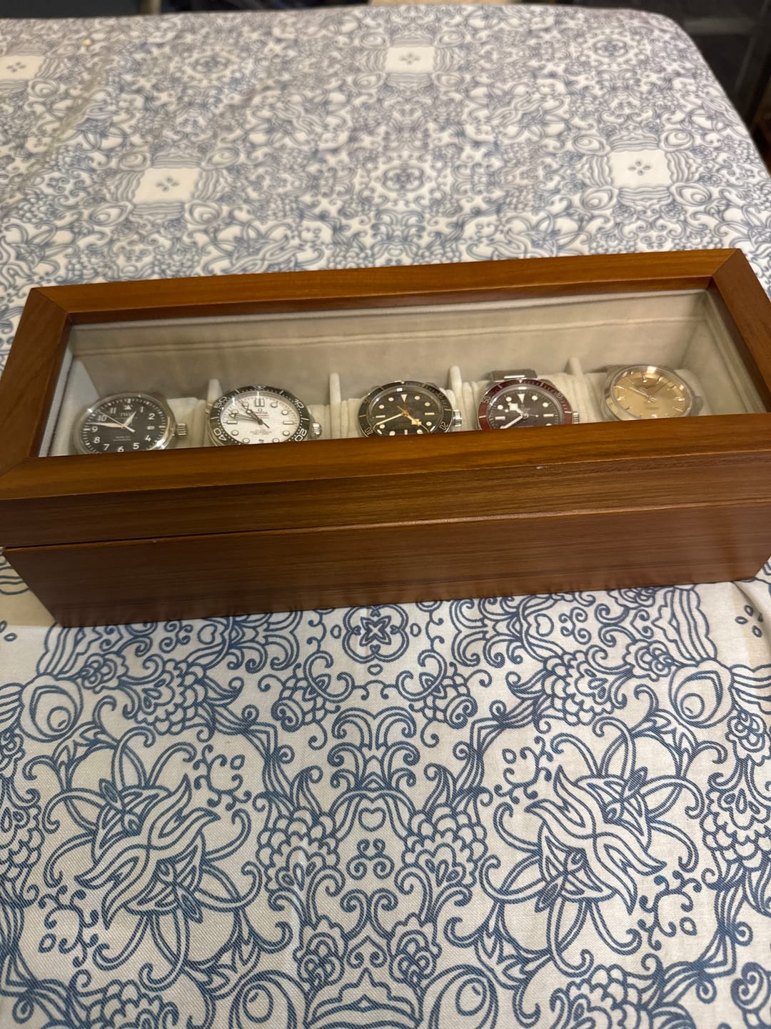 Customer photo review of Watch Storage Box - Teak Wood