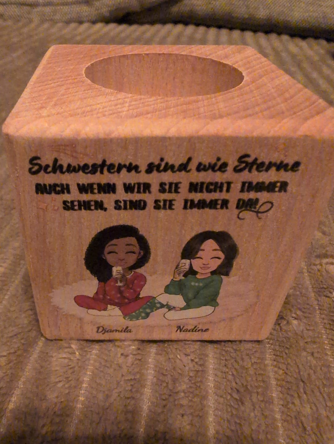 Customer photo review of Herzensmenschen - Personalisierter Kerzenwürfel