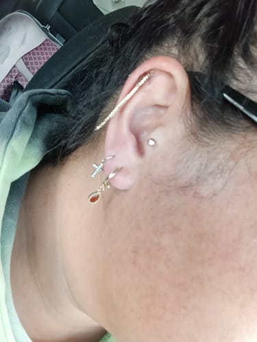 Customer photo review of The Birthstone Earrings