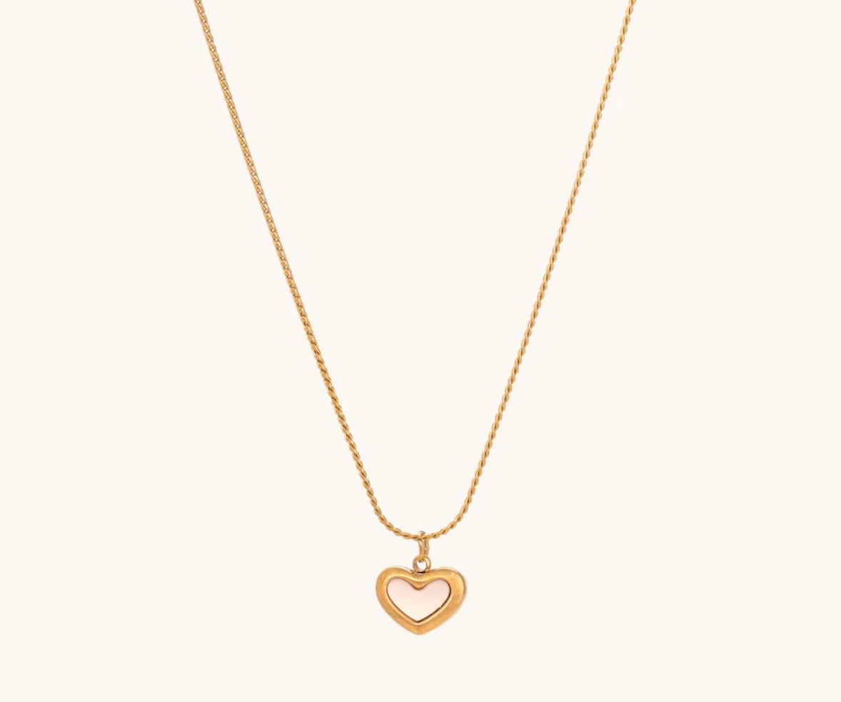 Customer photo review of White Heart Necklace