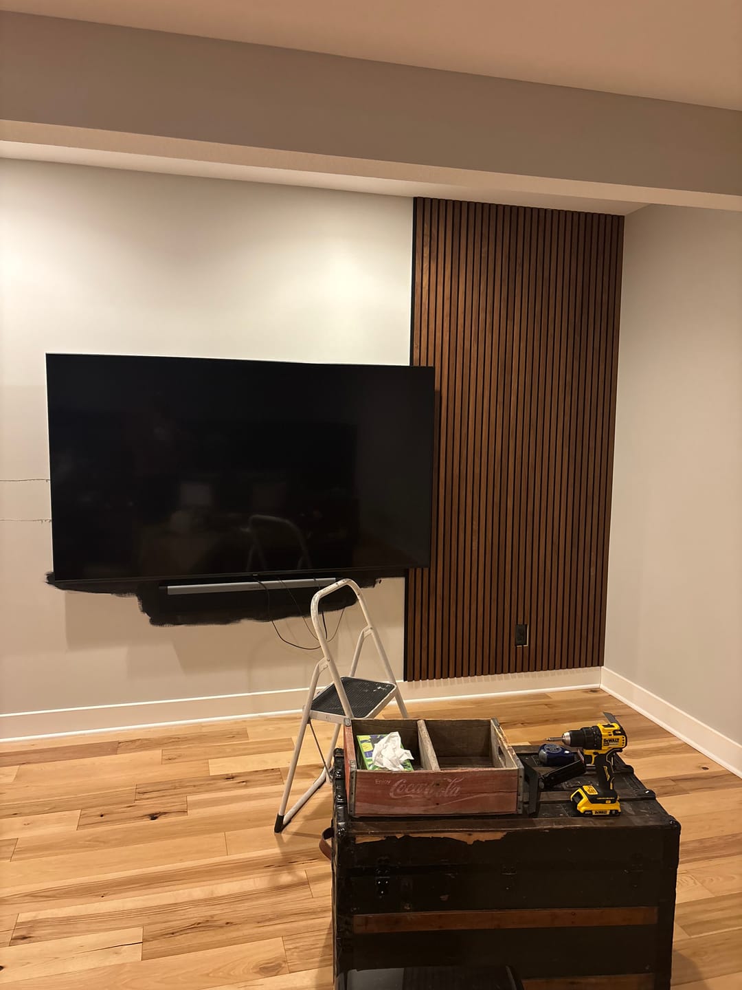 Customer photo review of Natural Walnut Acoustic Slat Panels 94.5" or 118" Length
