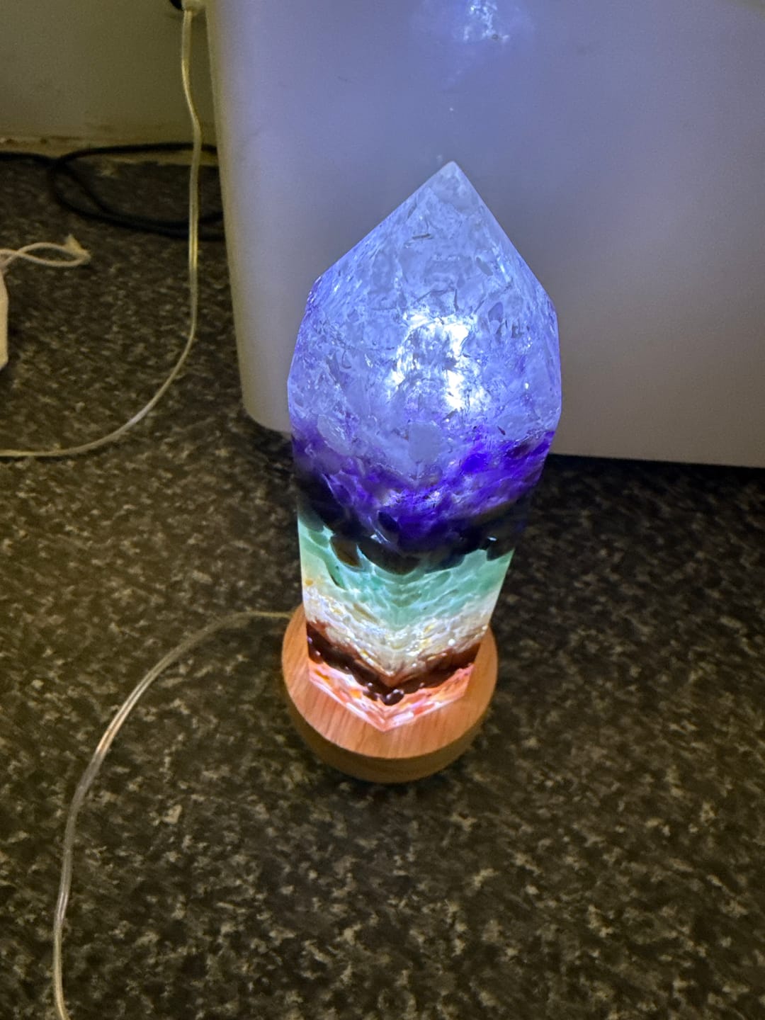 Customer photo review of Chakra Crystals Energy Point Lamp