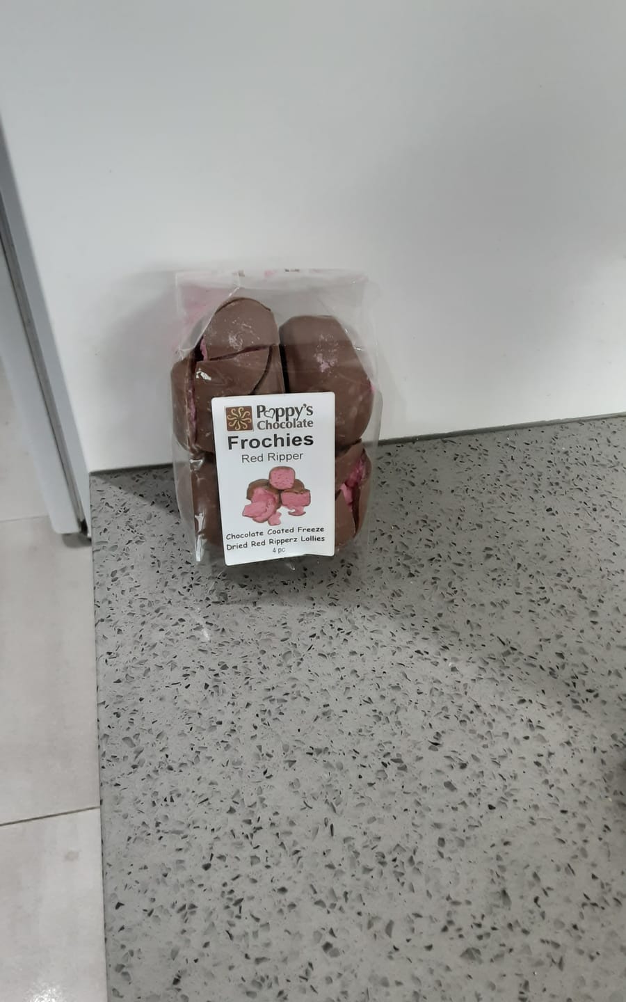 Customer photo review of Frochies Red Ripper chocolate coated freeze dried lollies