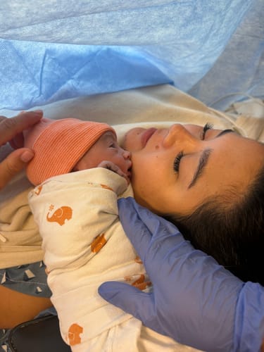 Reviewer seen in profile wearing full, dramatic Bold Core Gossamer® Lashes while resting.