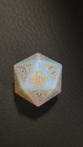 Brianna D. review of Custom Anniversary D20 Dice – Personalized D&D Gift image 1 out of 1