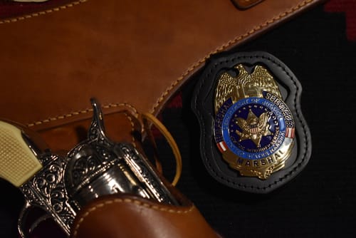 Customer photo review of US Marshal Service Eagle Badge Solid Copper Replica Movie Props