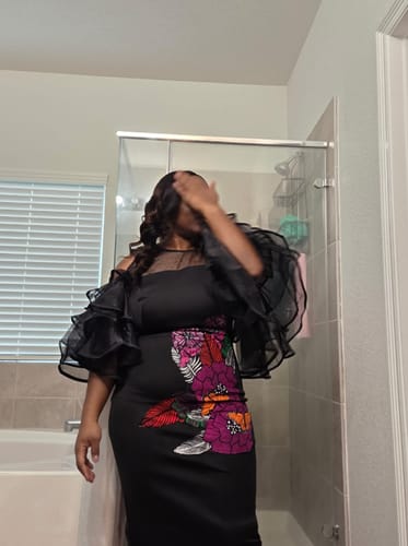 Customer photo review of Jackie Floral Midi Dress