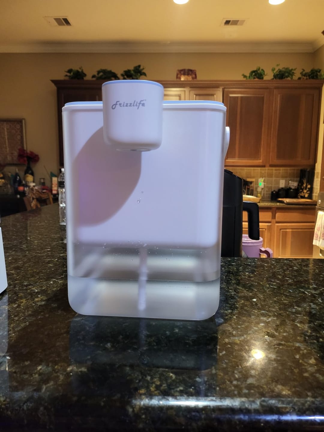 Customer photo review of Frizzlife 400-Gallon Electric Water Filter Dispenser with 2 Filters (8-Stage Filtration),Reduce 99.89% of Lead,6 Months Rechargeable Water Pitcher, BPA-Free Instant Countertop Water Filter System,MD40