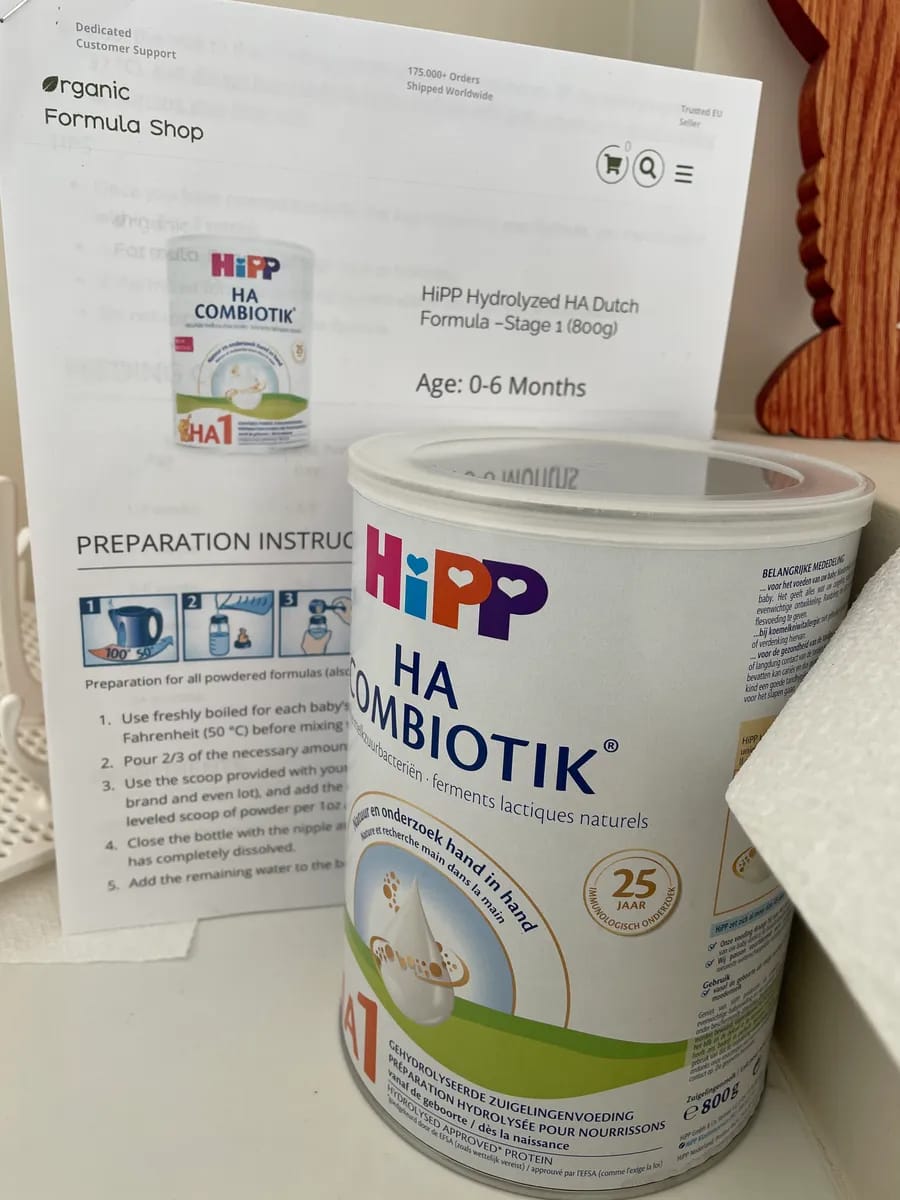 Customer photo review of HiPP Dutch Stage 1 Hypoallergenic (HA) Baby Formula 800g