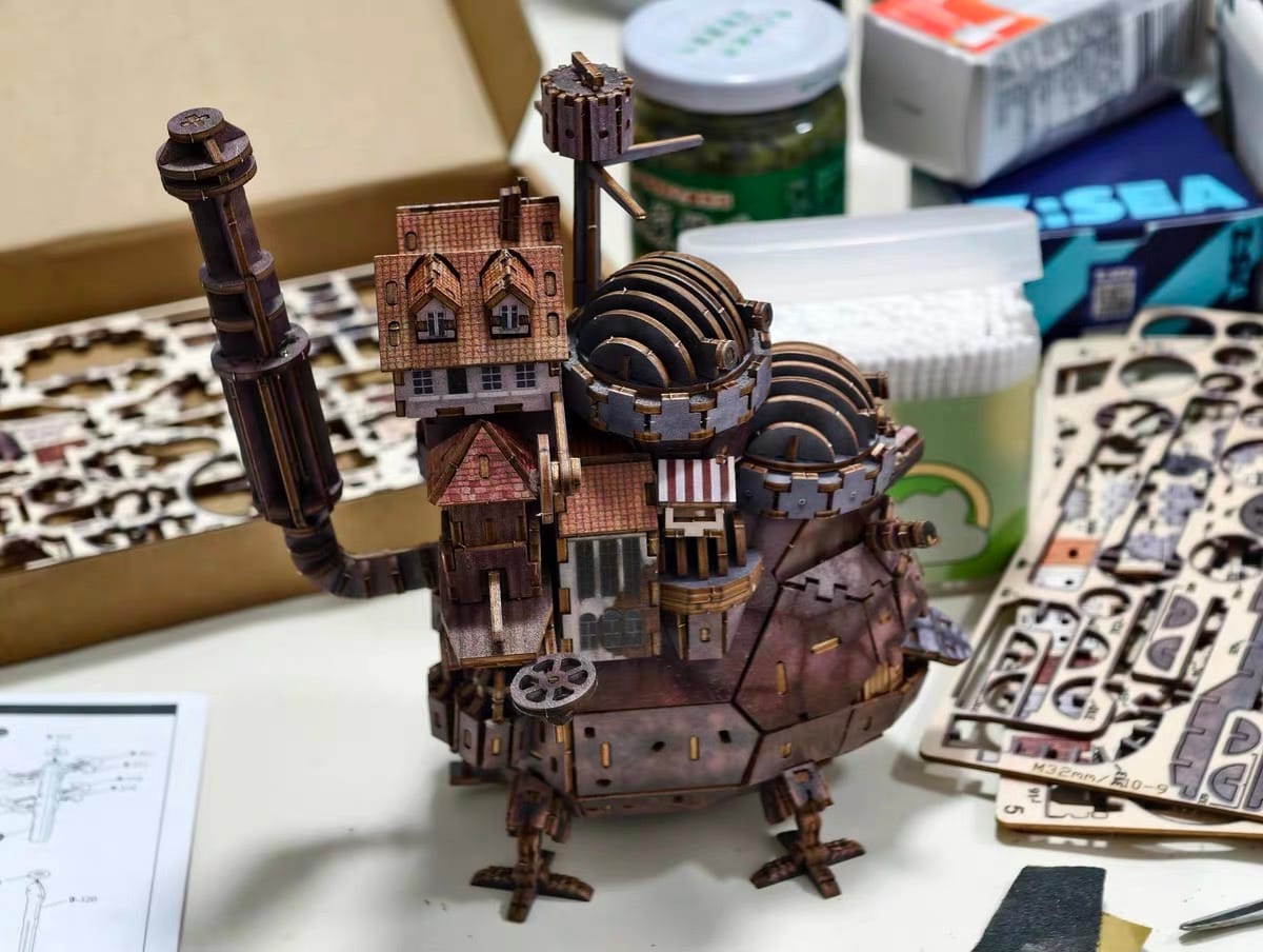 Customer photo review of Howl's Moving Castle 3D Wooden Puzzle