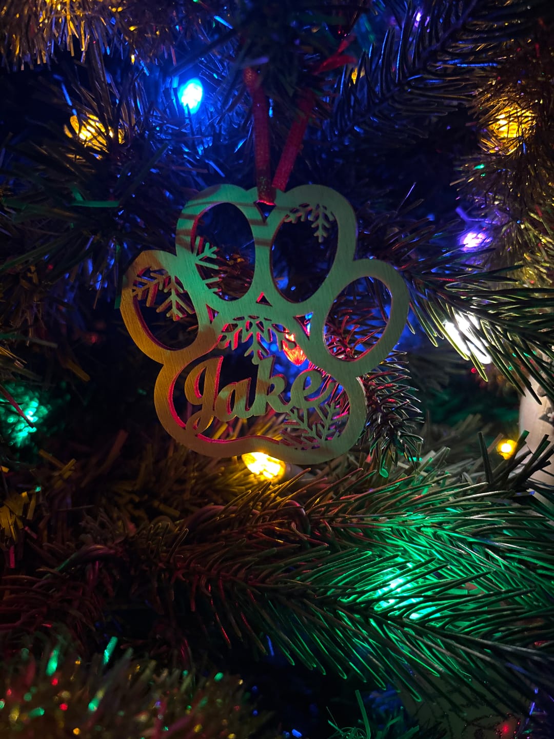 Customer photo review of Personalized Pet Christmas Ornament