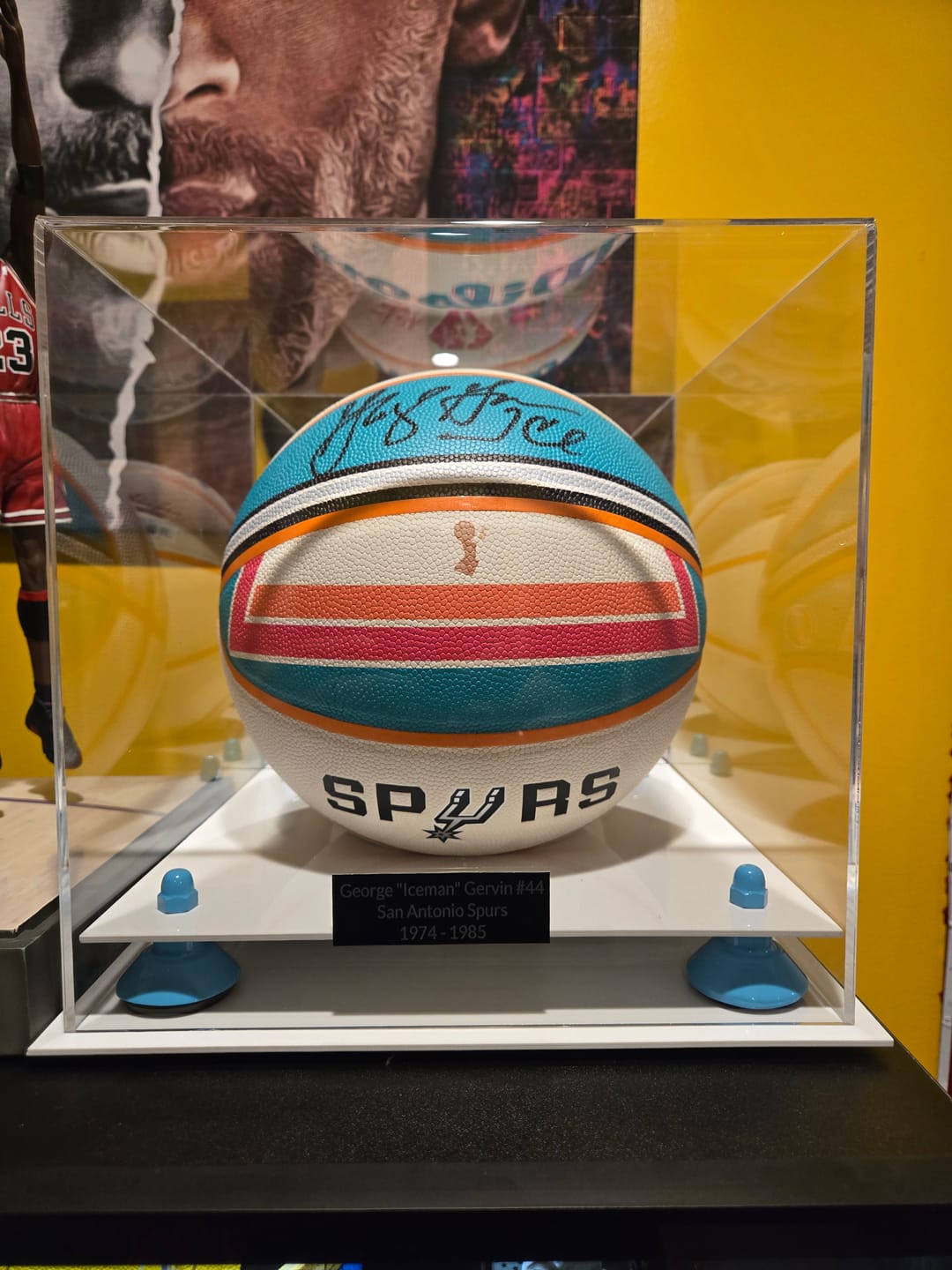 Customer photo review of Acrylic Full Size Basketball Display Case - Mirror no Wall Mounts (A001/B01)