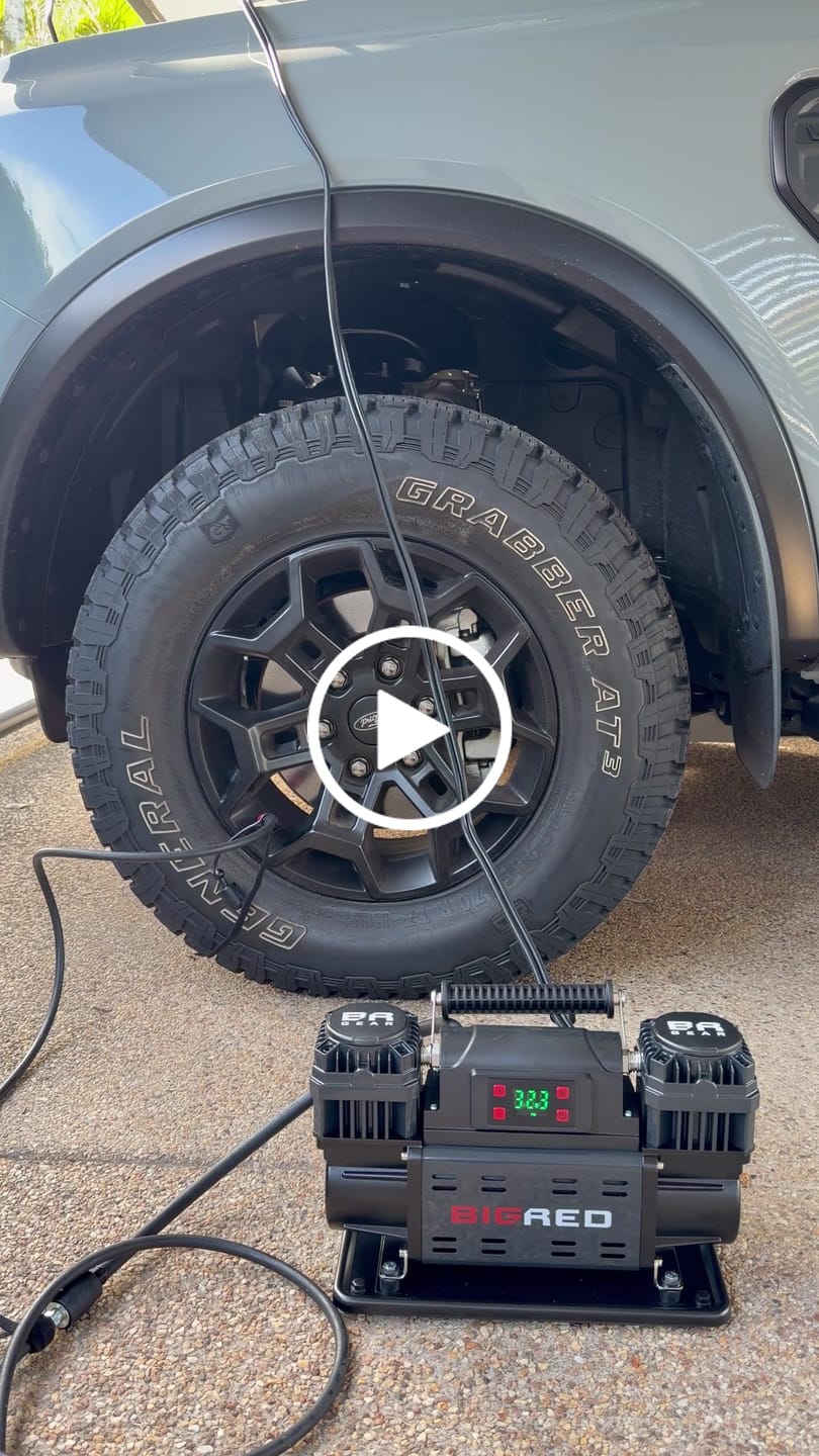 Customer video review of Big Red Gear 12v Twin Head Portable Air Compressor