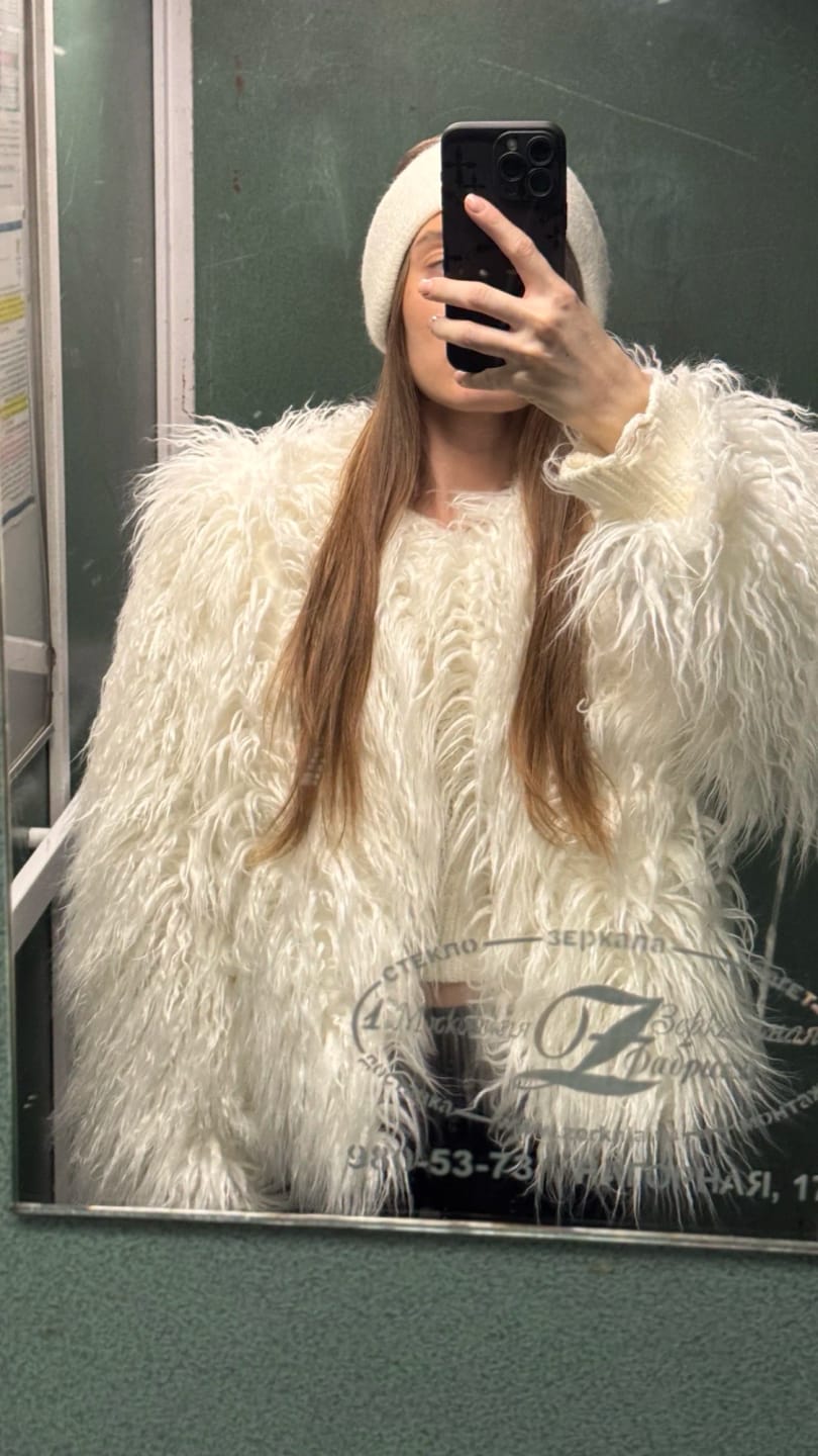 Customer photo review of Elsie Fluffy Cropped Faux Fur Coat