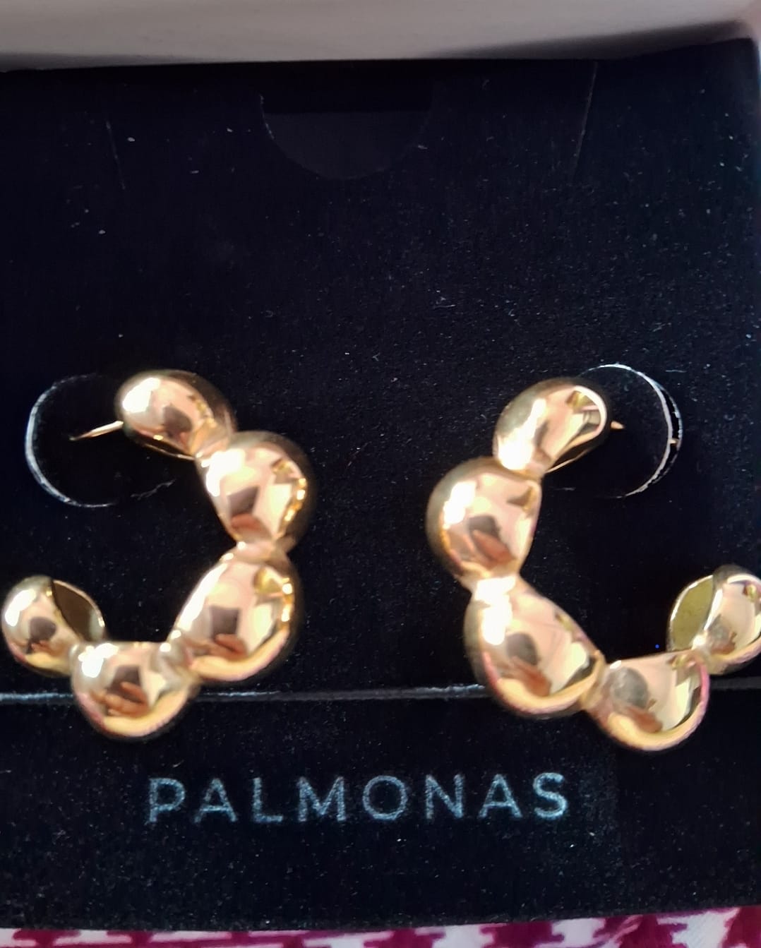 Customer photo review of Studded Star Moon Hoop Earrings