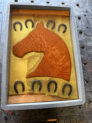 Customer photo review of 12.5x10.7" Horse Head 1 Acrylic Router Template