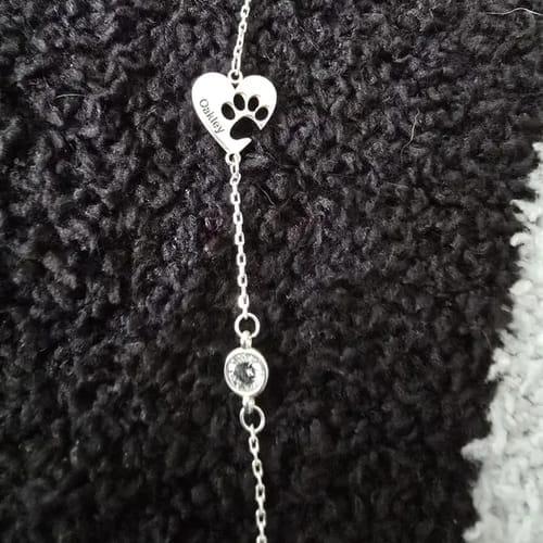 Customer photo review of Personalizovaný náhrdelník se srdíčkem a tlapičkou