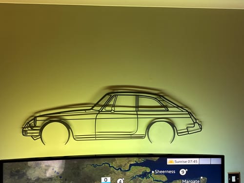 Customer photo review of MGB GT 1978 Detailed Silhouette Metal Wall Art