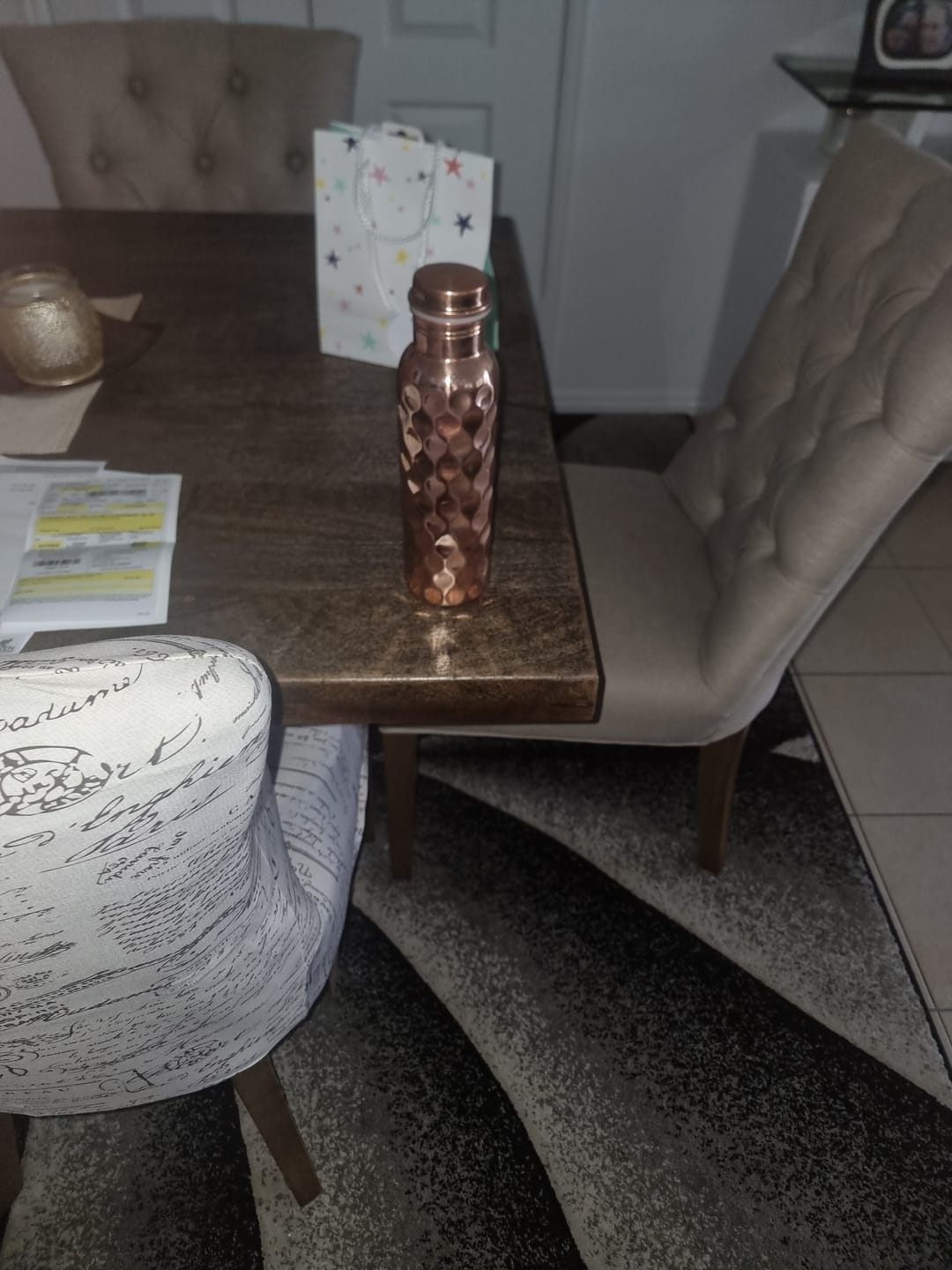 Customer photo review of Diamond Copper Water Bottle