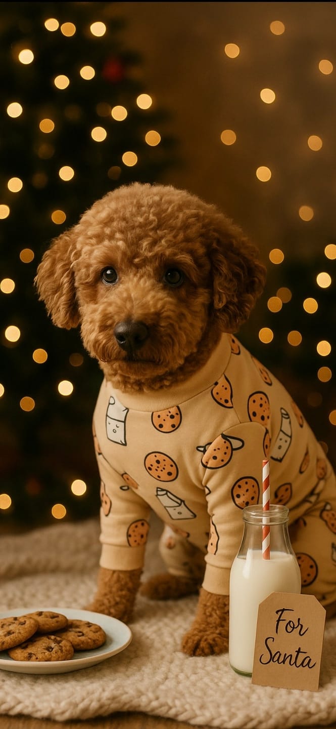 Customer photo review of Dog Pajama - Cookies and Milk