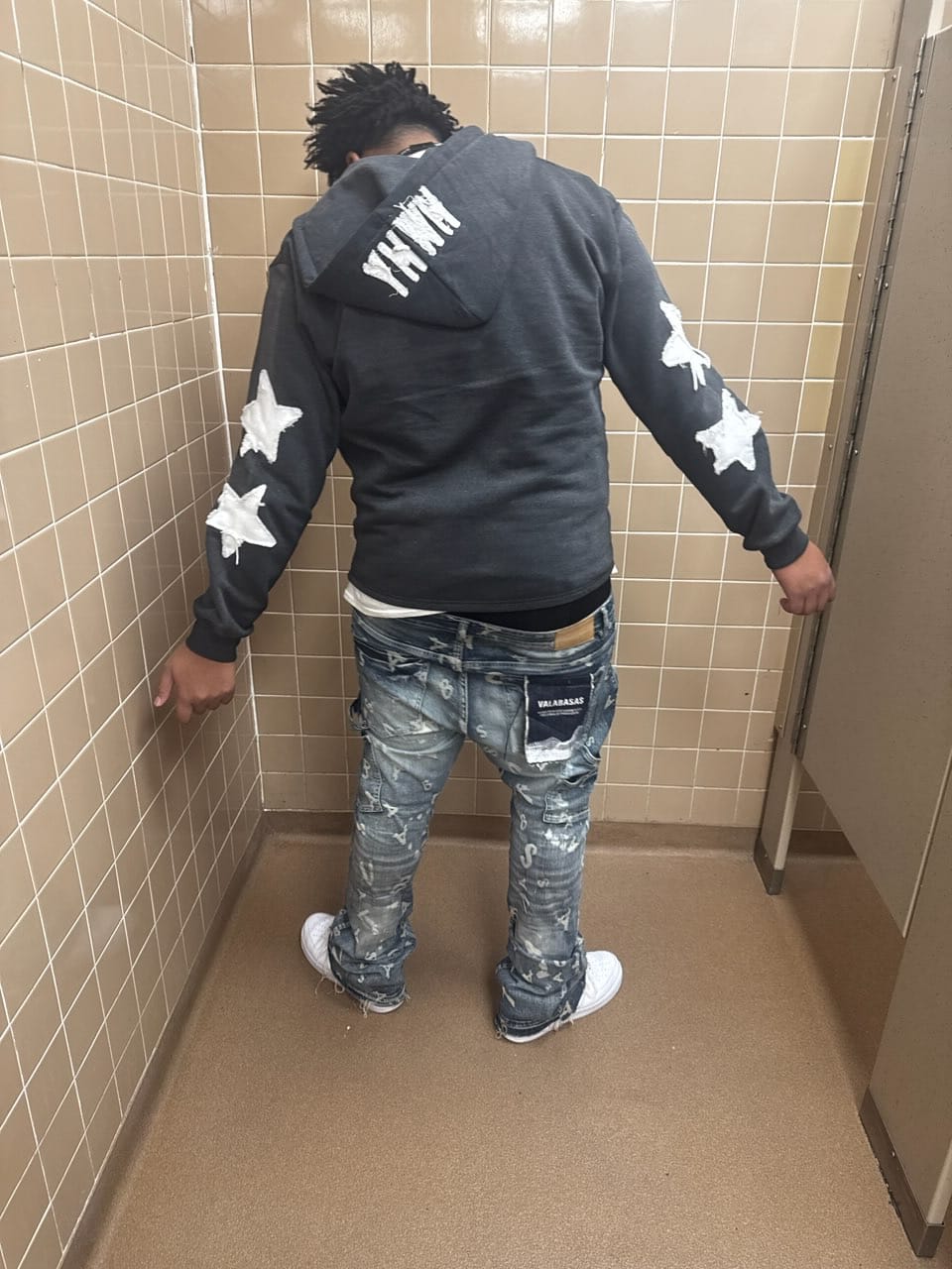 Customer photo review of Distressed YHWH Star Zip Up