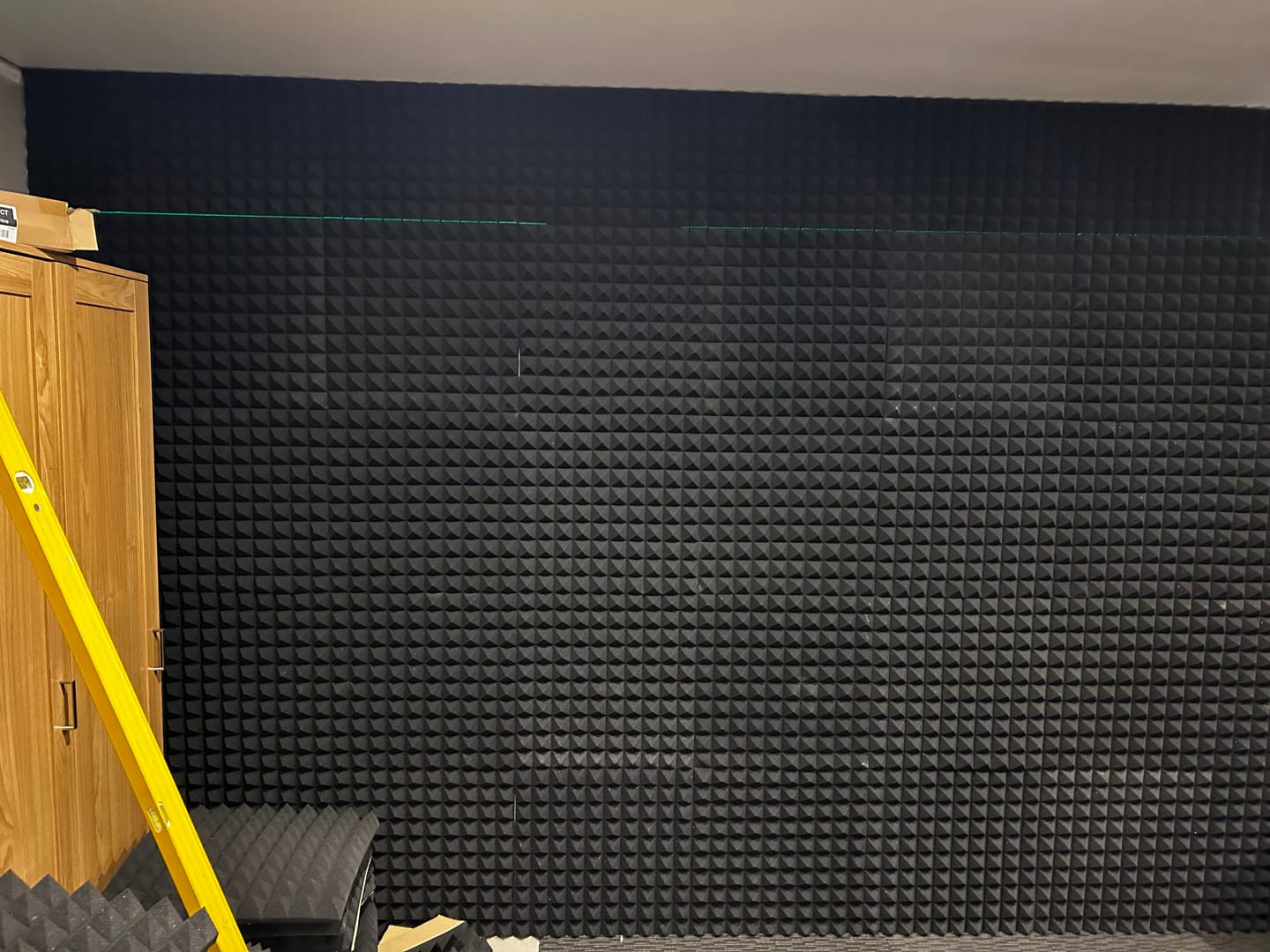 Customer photo review of Acoustic Foam Panels – 10 Pack 50x50x5cm Pyramid Design