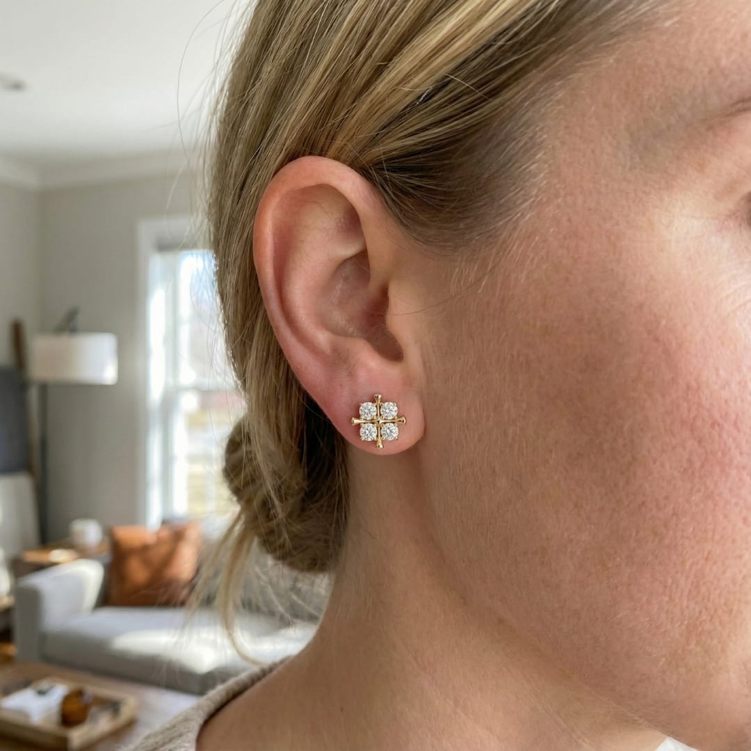 Customer photo review of Badi Chaupad Earrings