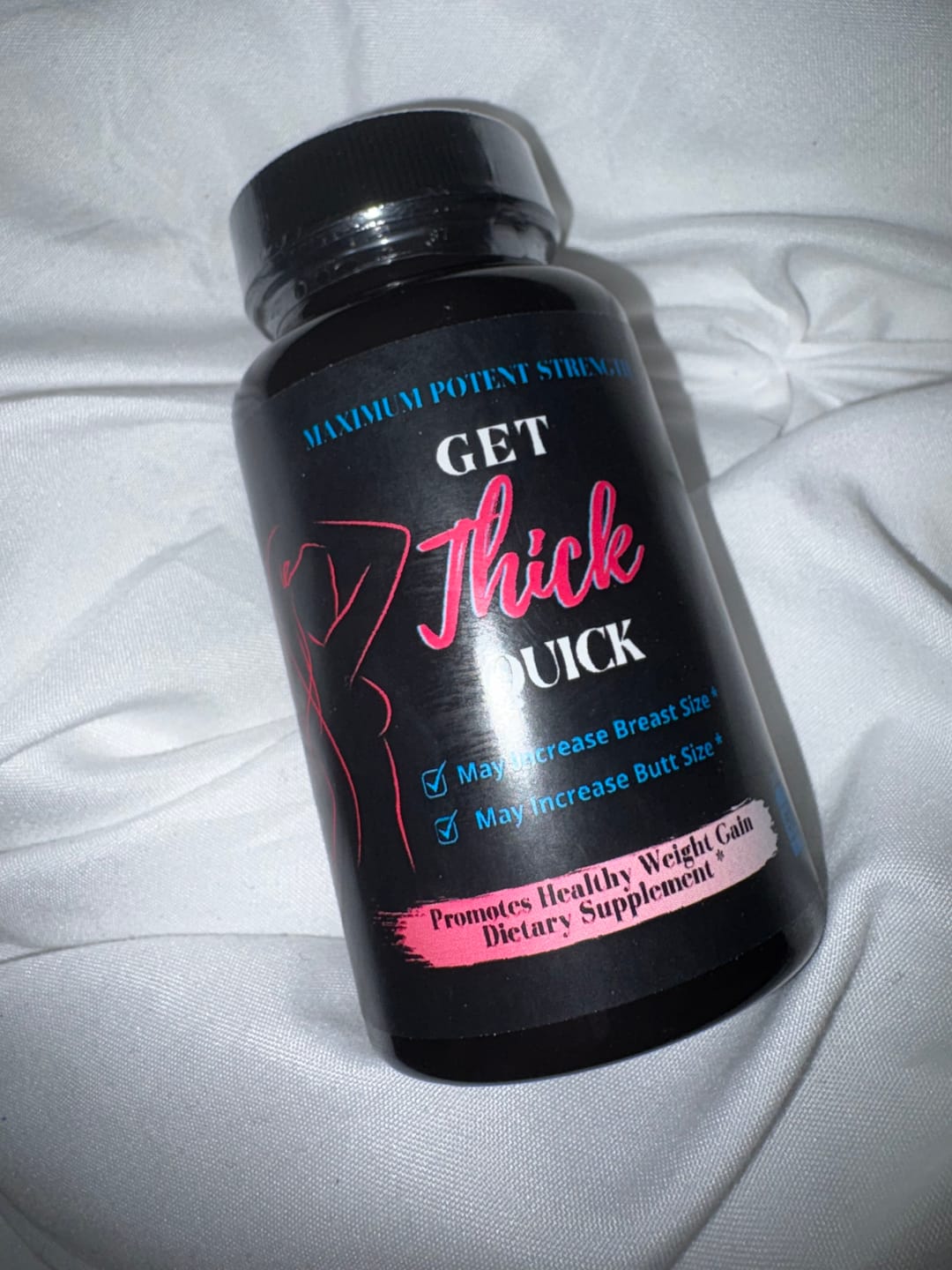 Customer photo review of Get Thick Quick Black Version Enhancement Pills – Natural Curve & Weight Gain Supplement