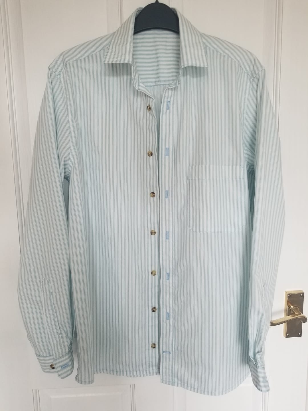 Customer photo review of Ticking Stripes Rose & Hubble Cotton Poplin Fabric