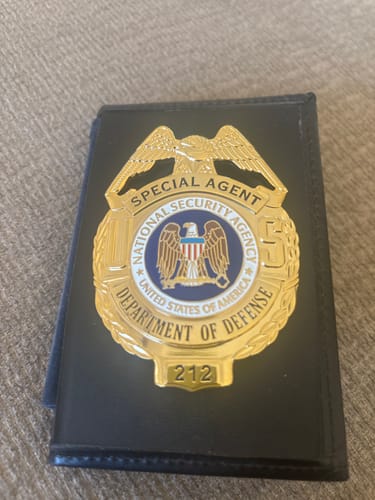 Customer photo review of US Department of Defense Special Agent Badge Solid Copper Replica Movie Props With Number 212
