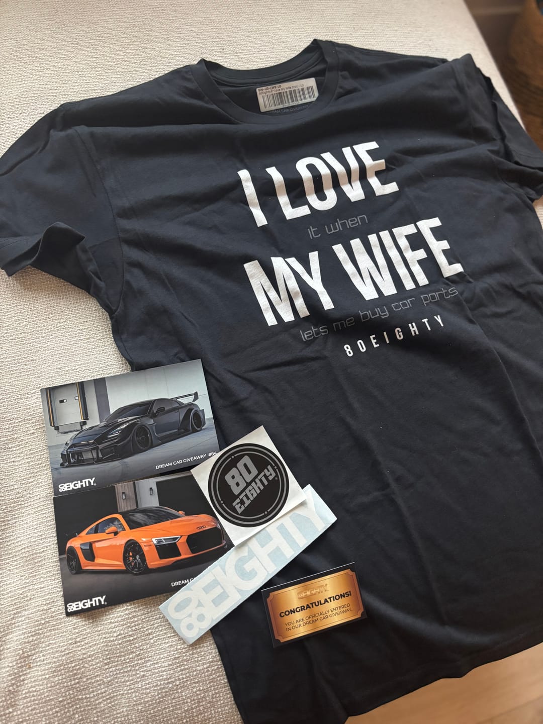 Customer photo review of 80Eighty® Love My Wife Shirt