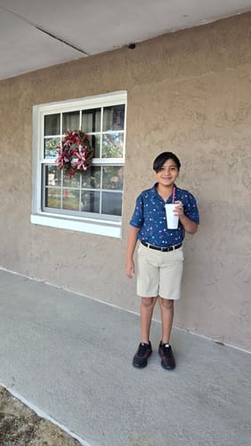 Customer photo review of Lost in Space Planets Button Up Shirt