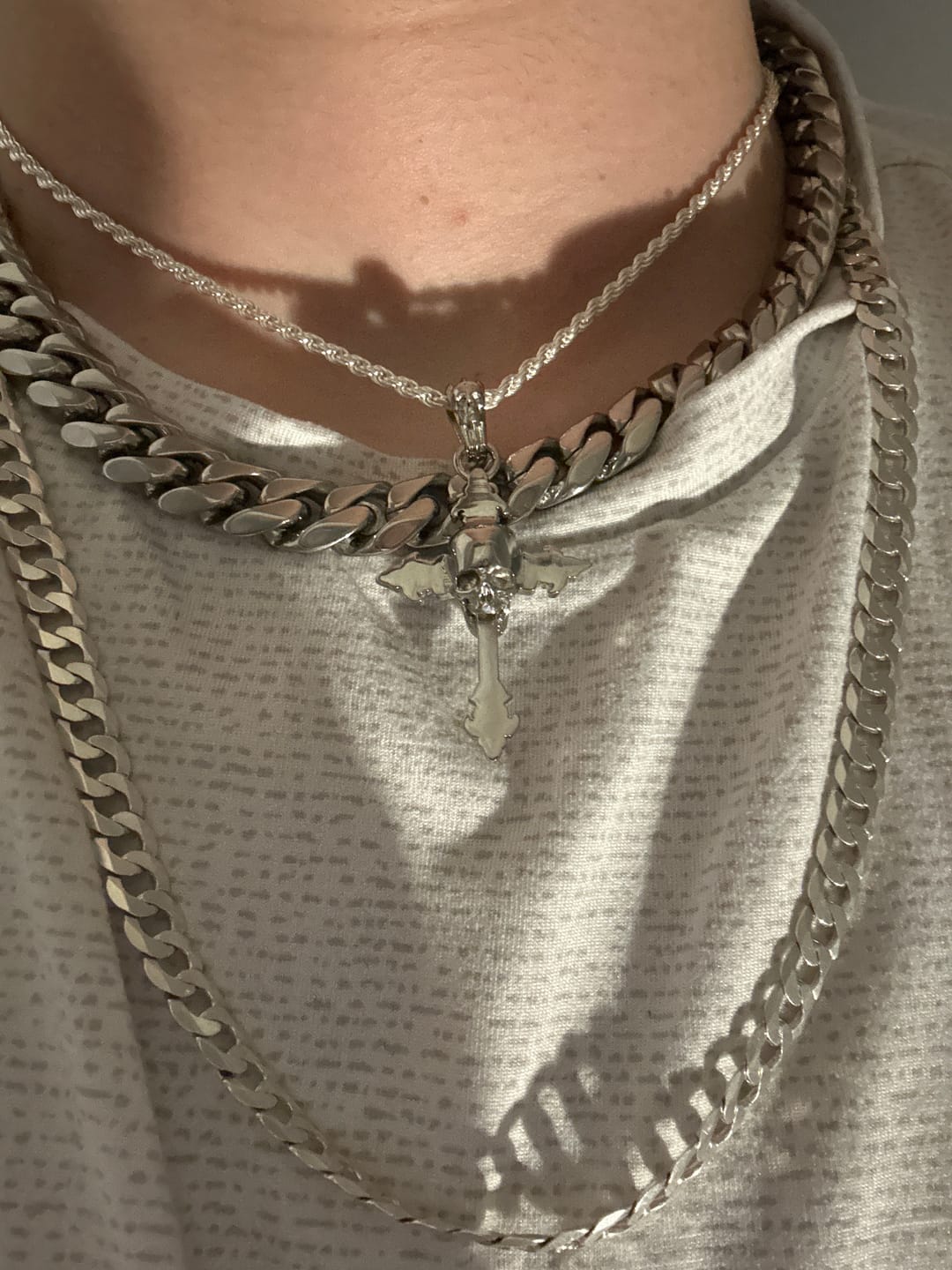 Customer photo review of 2.5MM STERLING SILVER ROPE CHAIN