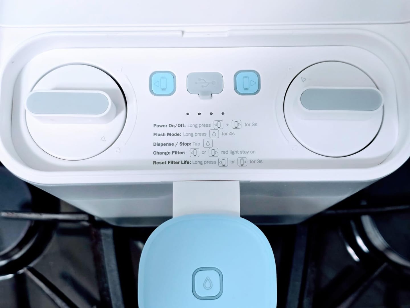 Customer photo review of Frizzlife 400-Gallon Electric Water Filter Dispenser with 2 Filters (8-Stage Filtration),Reduce 99.89% of Lead,6 Months Rechargeable Water Pitcher, BPA-Free Instant Countertop Water Filter System,MD40