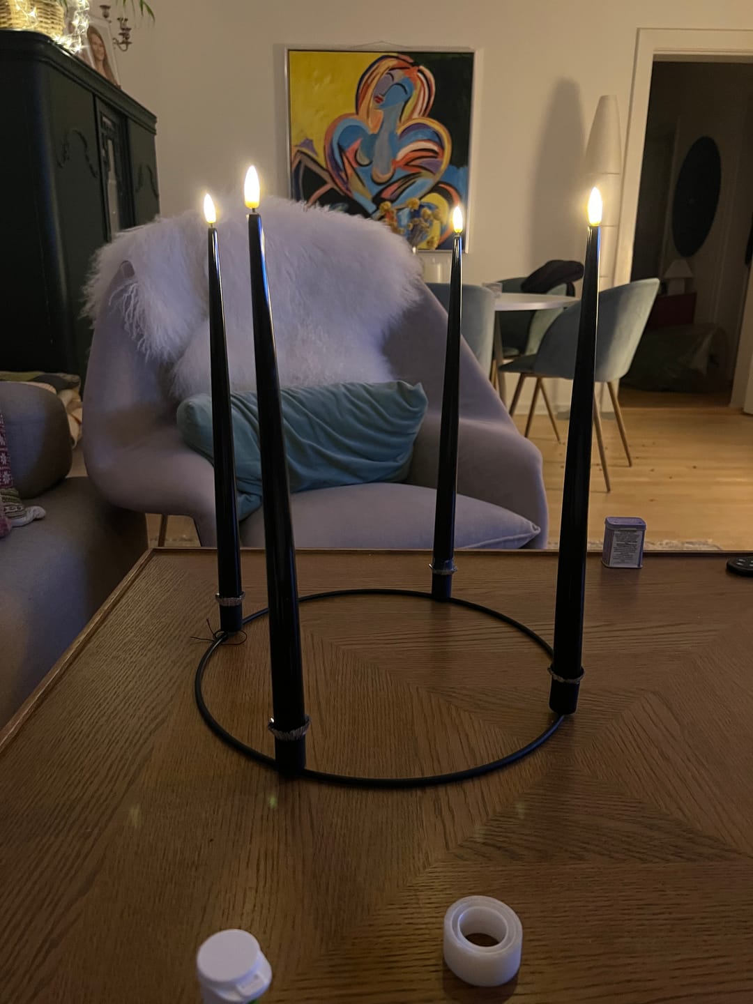 Customer photo review of LED Kertelys med Lak, 2 stk (38 cm) Mørkegrøn