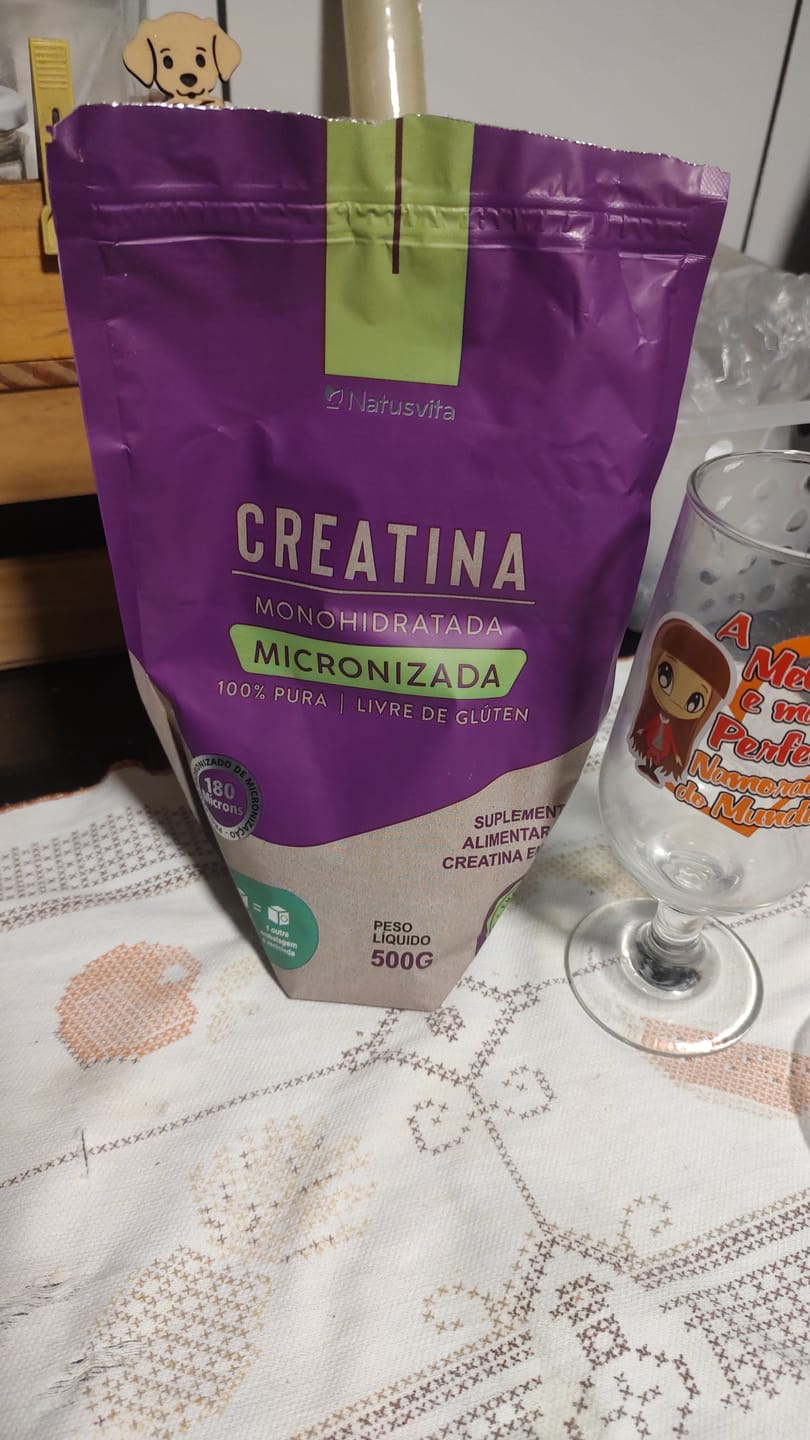 Customer photo review of Creatina 100% Pura (500g). Monohidratada e Micronizada 180 mícrons. Livre de Metais Pesados