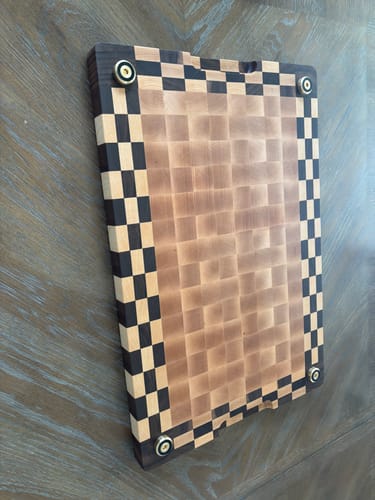 Customer photo review of Premium Cutting Board Feet - Brass/Stainless Steel
