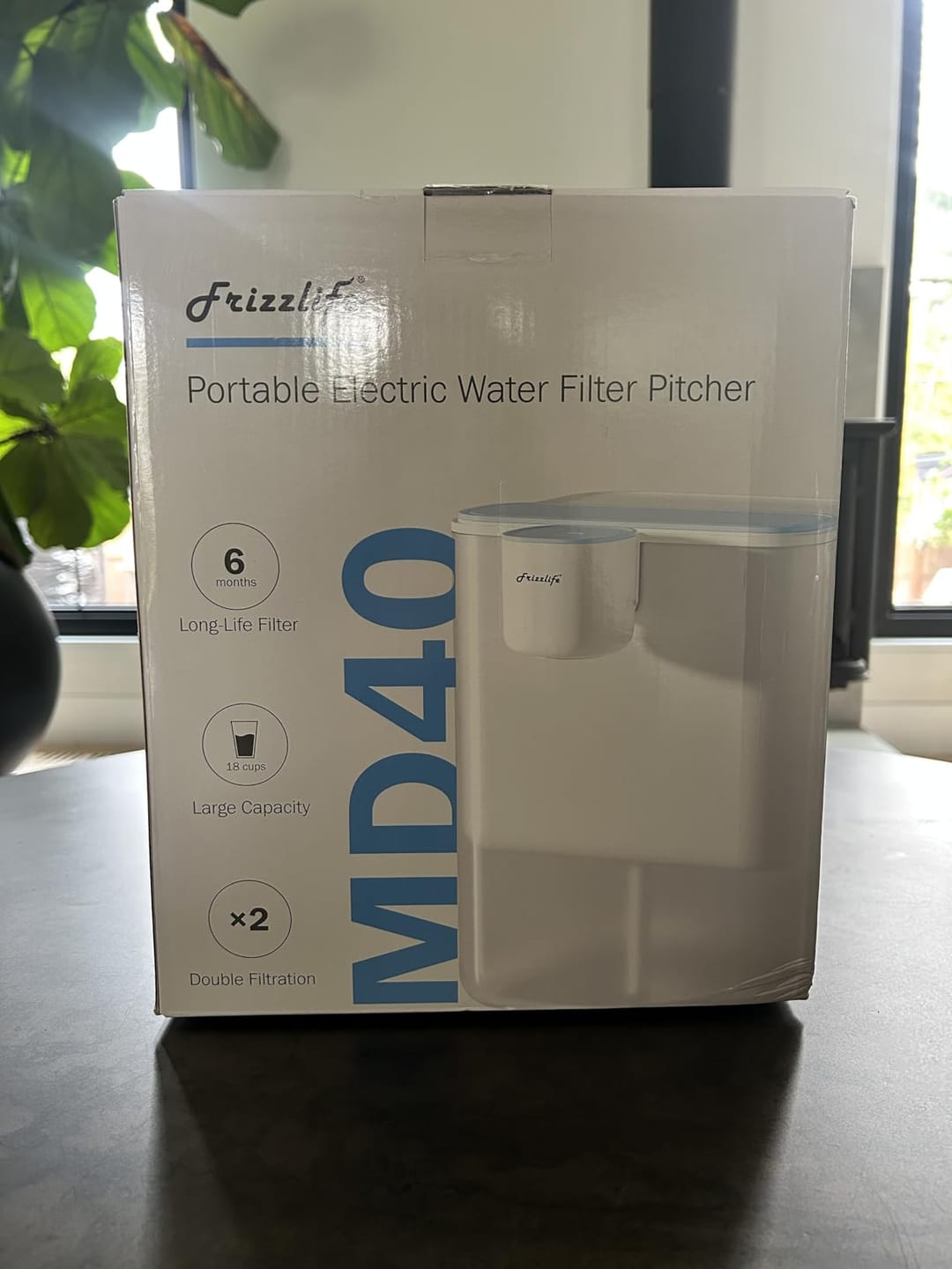 Customer photo review of Frizzlife 400-Gallon Electric Water Filter Dispenser with 2 Filters (8-Stage Filtration),Reduce 99.89% of Lead,6 Months Rechargeable Water Pitcher, BPA-Free Instant Countertop Water Filter System,MD40