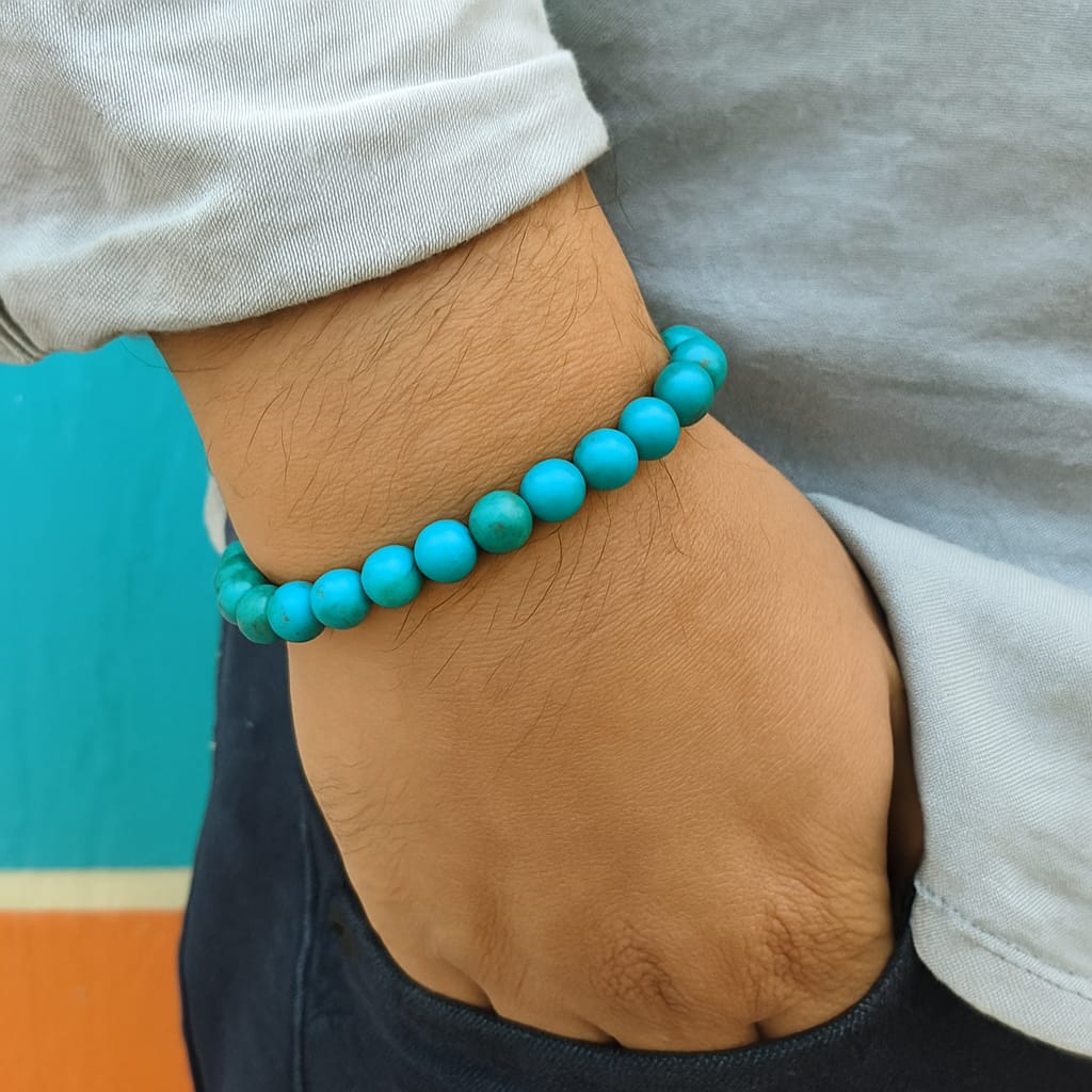 Customer photo review of Firoza Turquoise Crystal Bracelet — Premium Stone of Protection for Good Luck & Prosperity