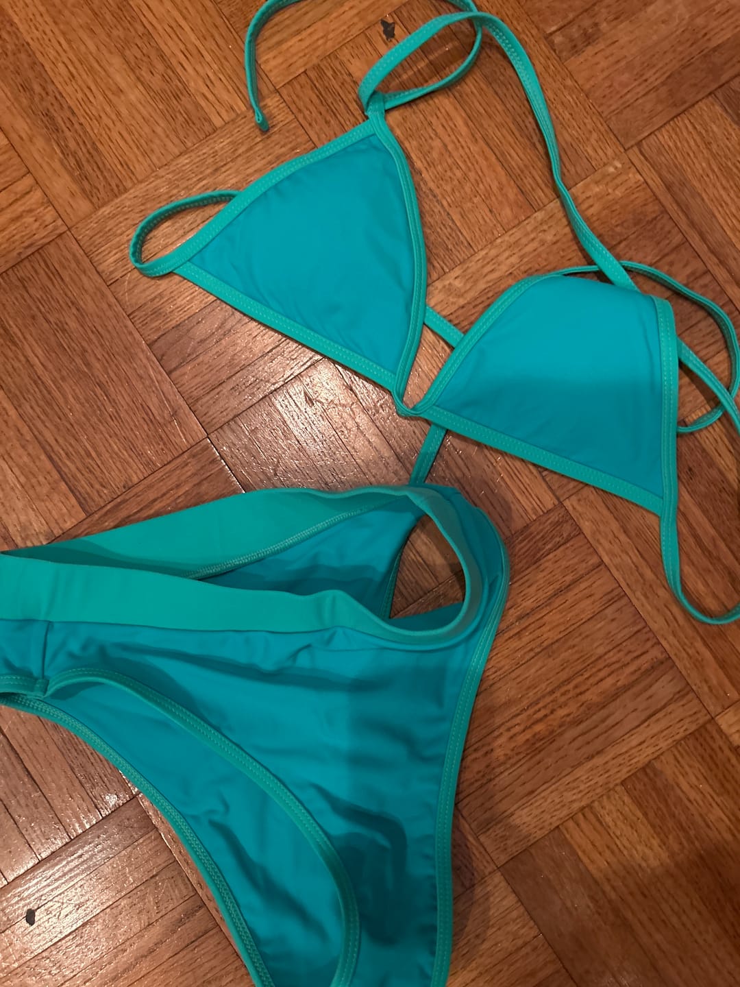 Customer photo review of CHLOE Aqua Melon High Rise Bikini Bottom