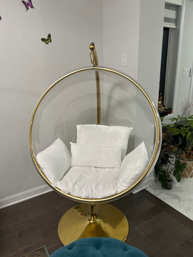 Customer photo review of Aerylo Hammocks Golden Outdoor Acrylic Egg Hanging Chair Swings