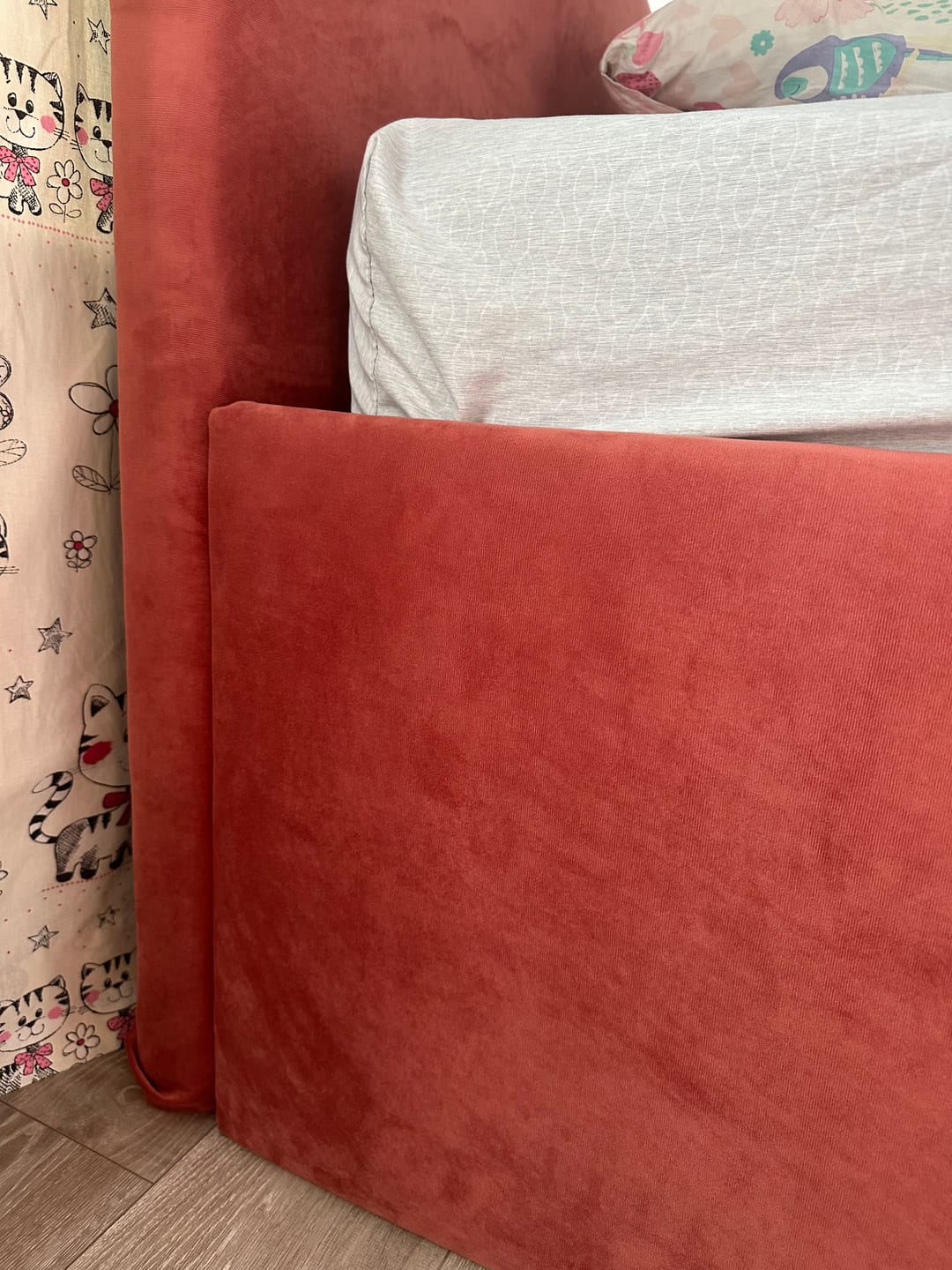 Customer photo review of Bella Rosa Plain Velvet 140cm Spiced Coral